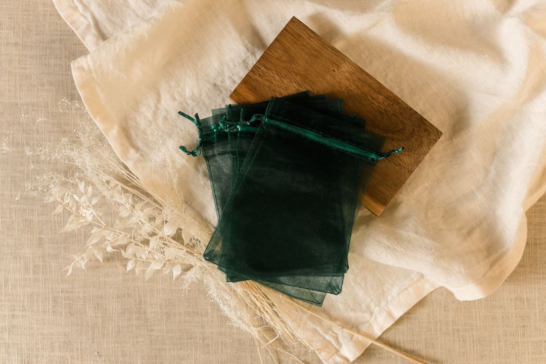 Organza Säckchen Smaragd (5er Set)